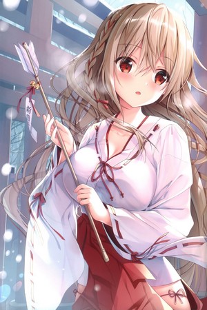 Anime Miko Girl with Arrow