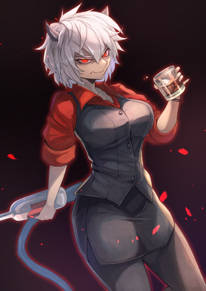 Malina from Helltaker in Stylish Suit