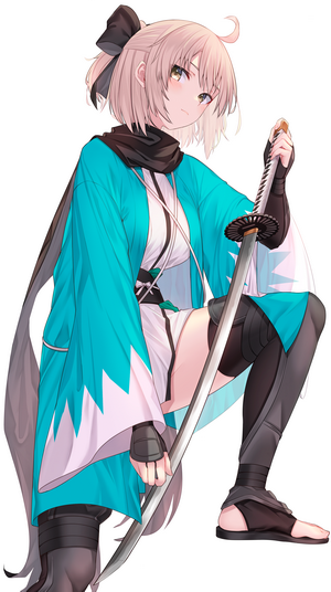Okita Souji from Fate Series holding a katana