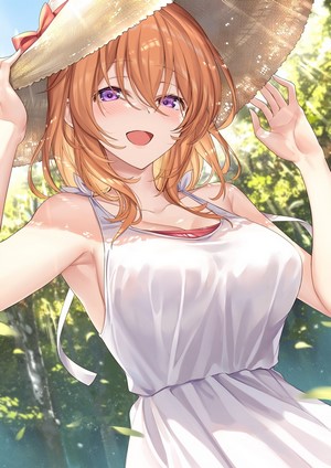 Hoto Kokoa from Gochuumon wa Usagi Desu ka? wearing a sun dress and straw hat