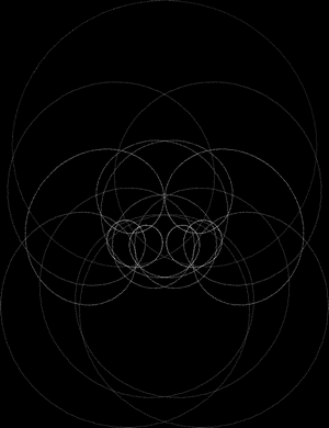 Abstract geometric drawing of overlapping circles