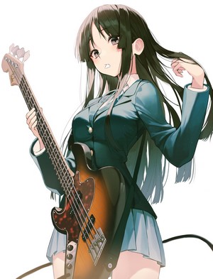 Mio Akiyama from K-ON! playing bass guitar