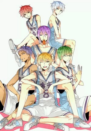 Kuroko's Basketball characters in basketball uniforms