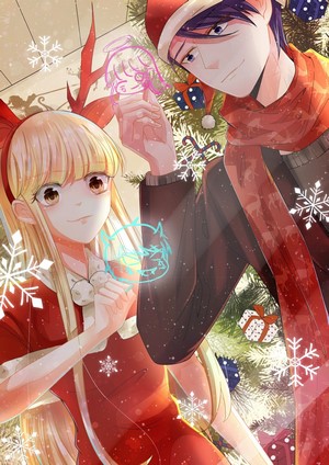 Anime couple with Christmas tree