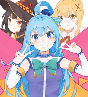 Aqua, Megumin, and Darkness from KonoSuba