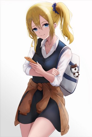 Hayasaka Ai from Kaguya-Sama: Love is War holding a smartphone