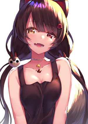 Inui Toko from Nijisanji with animal ears and fangs