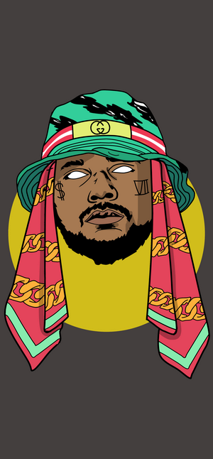 Man with bucket hat and scarf