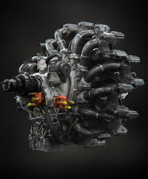 IAR K14 radial aircraft engine render