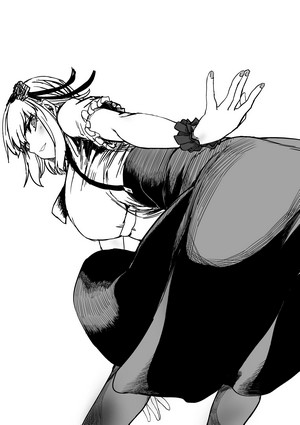 Shidare Hotaru in Monochrome Manga Sketch