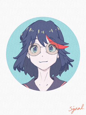 Ryuko Matoi from Kill la Kill wearing glasses
