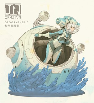 Geographer 7 Astronaut in Sci-Fi Vehicle