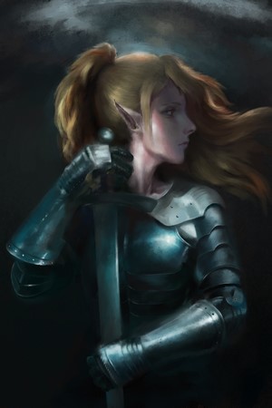 Elf warrior with sword and armor