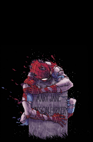 Spider-Man mourning Mary Jane Watson-Parker