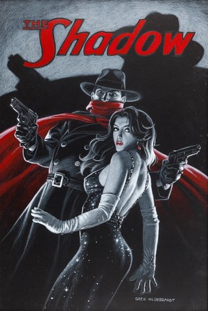 The Shadow and Margo Lane with pistols
