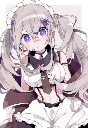 Anime girl with twintails and maid outfit