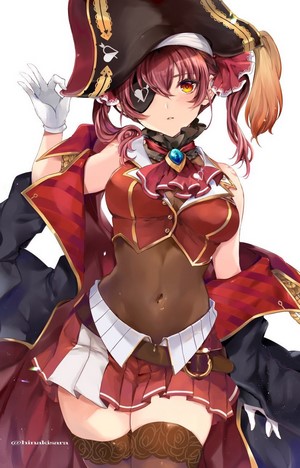Houshou Marine from Hololive, a pirate anime girl