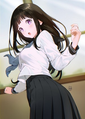Chitanda Eru from Hyouka in school uniform