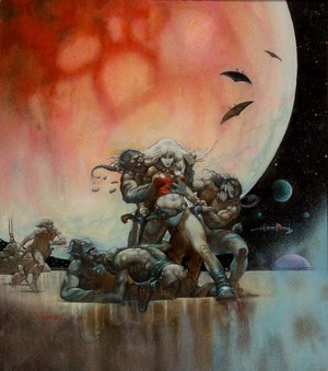 Woman Captive of Creatures on Alien Planet by Arthur Suydam