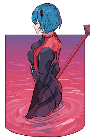 Rei Ayanami from Neon Genesis Evangelion with Spear of Longinus