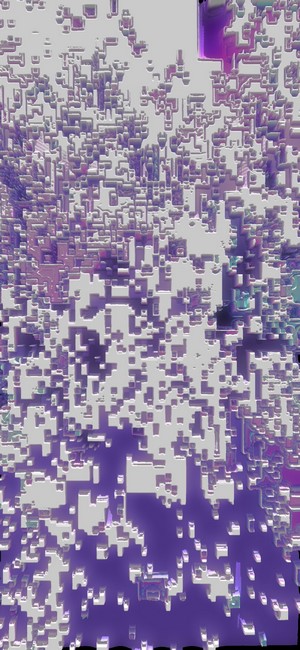 Abstract digital art with purple and white geometric shapes