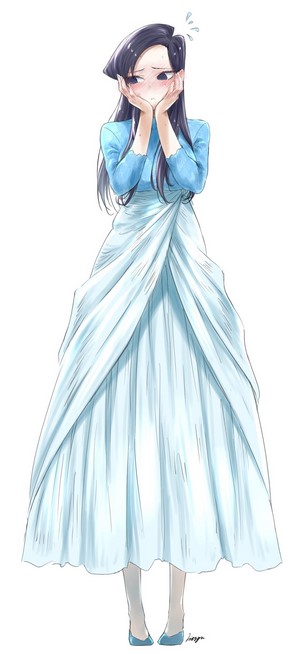 Komi Shouko in Blue Dress Anime Art