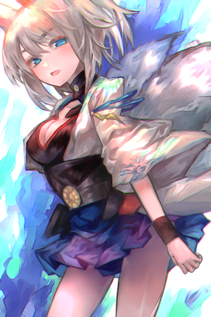 Kaga from Azur Lane with fox ears