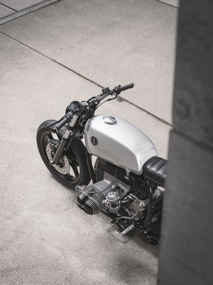 Silver BMW R80RT Motorcycle
