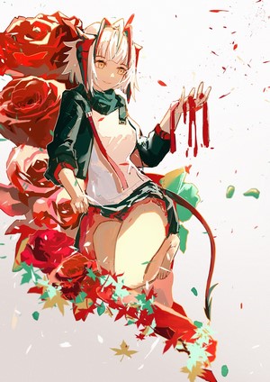 W from Arknights with roses