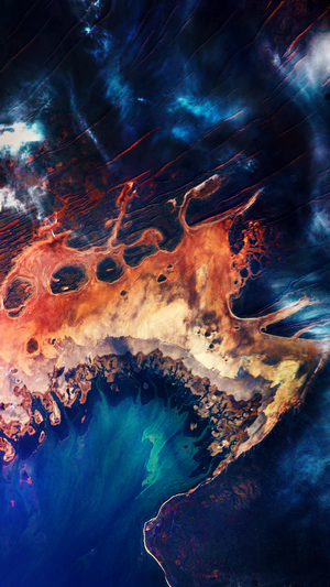 Satellite view of Earth's coast and ocean