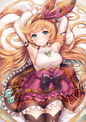 Clarisse from Granblue Fantasy lying on a bed