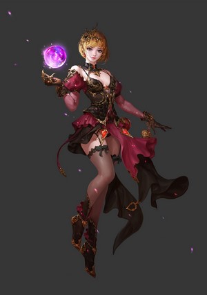 Fantasy girl with magic orb