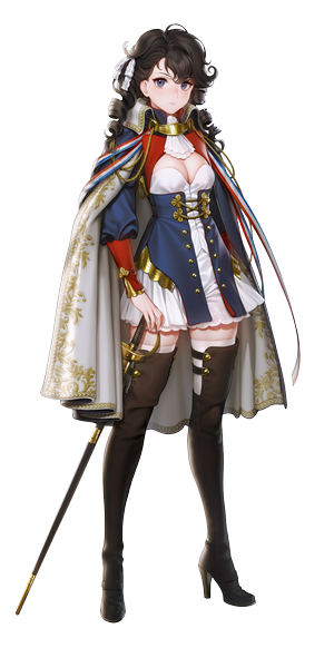Anime girl in military uniform with sword
