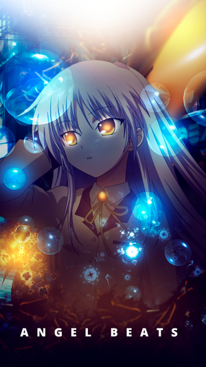 Tachibana Kanade from Angel Beats! with abstract background