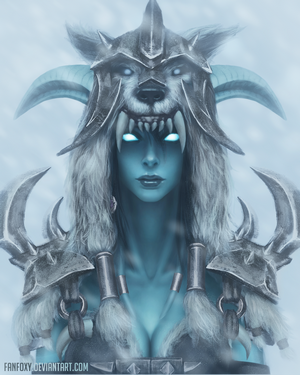 Draenei Warrior from Warcraft with Wolf Helmet