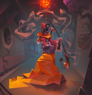Fantasy art of a woman with a staff and lantern