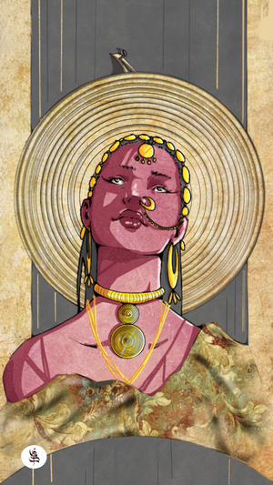 Illustration of an African woman with traditional jewelry