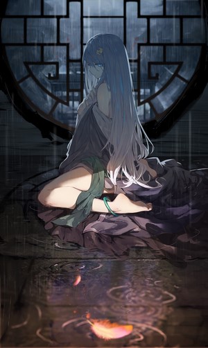 Fu Hua from Honkai Impact 3rd in the rain