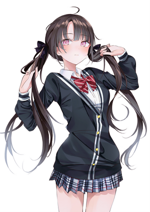 Anime girl with twintails and purple eyes