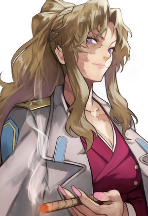 Balalaika from Black Lagoon smoking a cigar