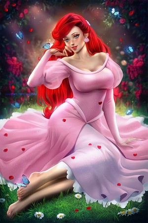 The Little Mermaid in Pink Dress by Ayya Saparniyazova