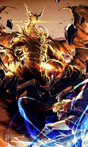Djeeta and Bahamut from Granblue Fantasy