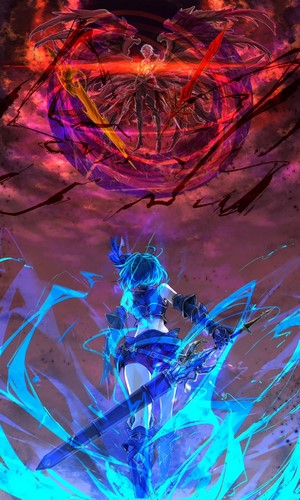 Djeeta from Granblue Fantasy with a powerful foe