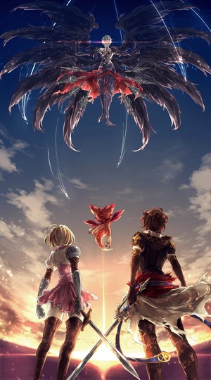 Sandalphon and Djeeta from Granblue Fantasy