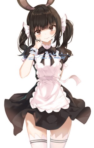Bunny girl in maid outfit with twintails