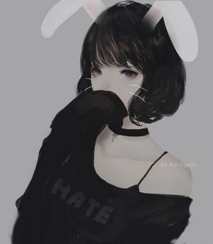 Digital Art of Girl with Bare Shoulders by Aoi Ogata