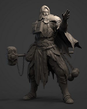 Paladin with Hammer and Book