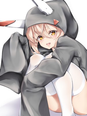 Ayanami from Azur Lane in a hooded jacket