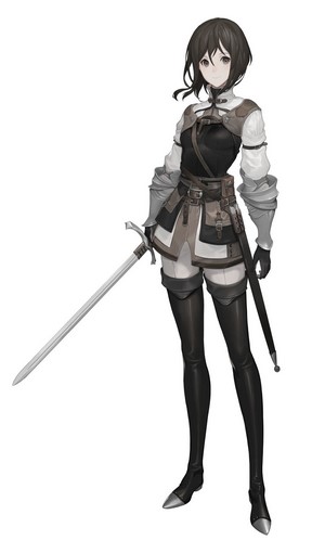Armored Anime Knight with Sword