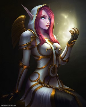 Priestess with Wings Casting a Spell